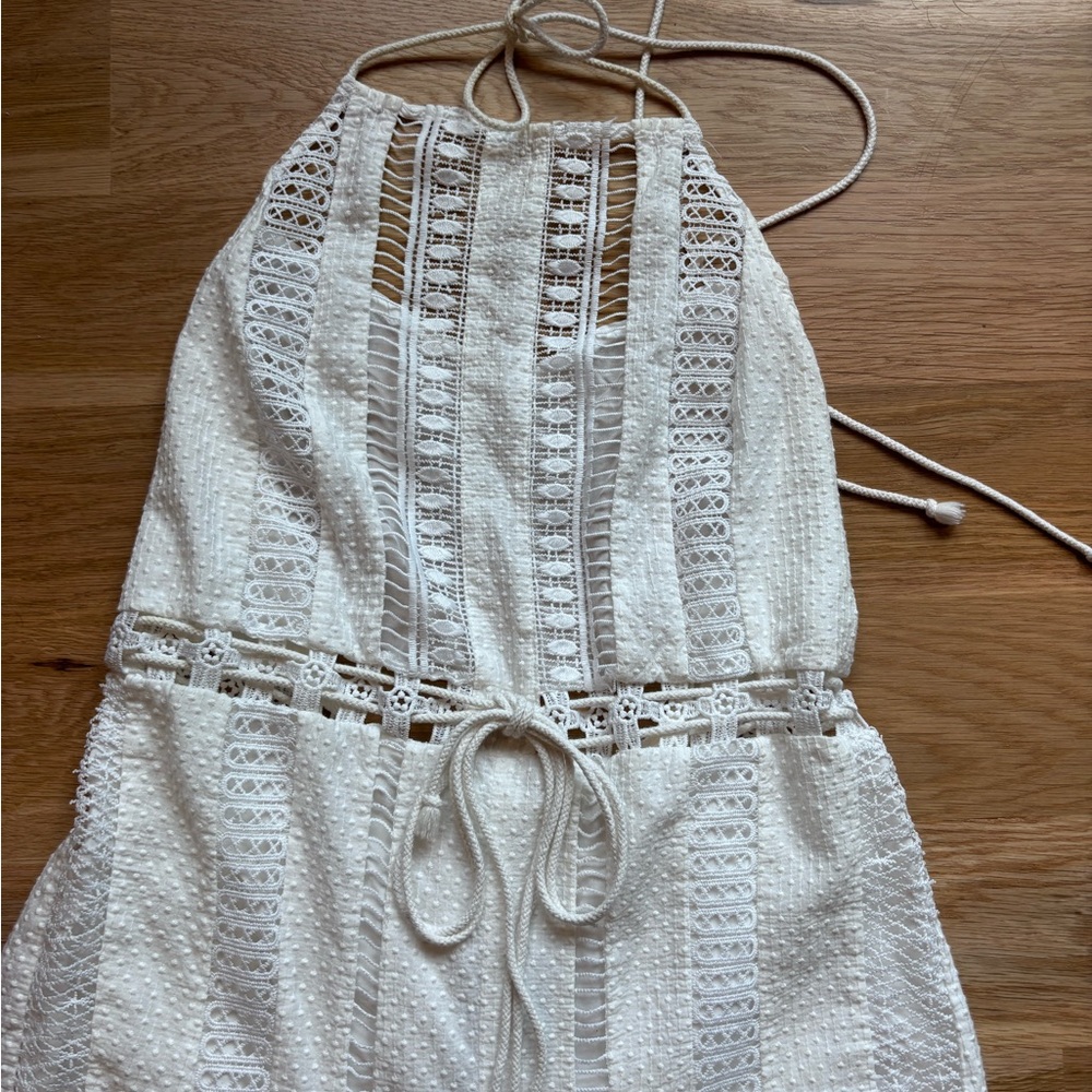 Free People Ivory Lace Halter Jumpsuit - Picture 2 of 4
